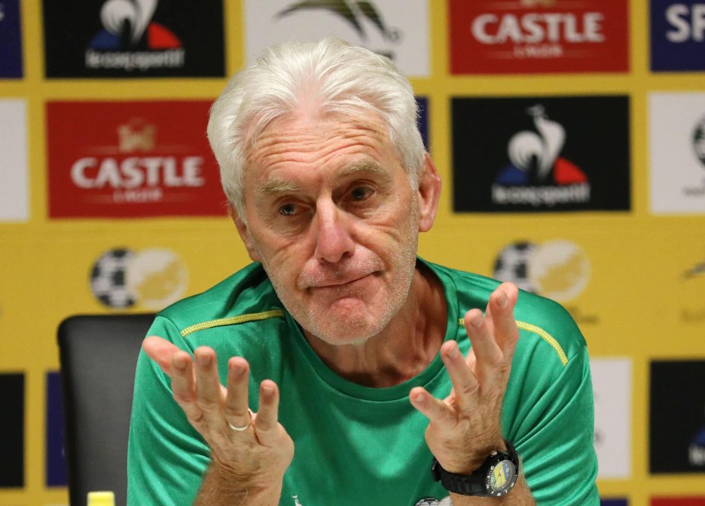 Bafana coach Broos during a press conference.