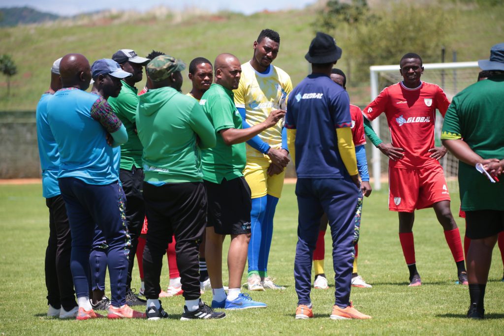 Bushy Moloi addressing Baroka players