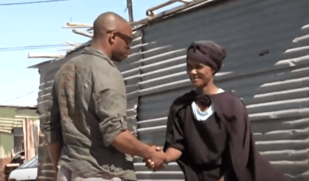 Ian Wright with Ayanda Patosi's mom