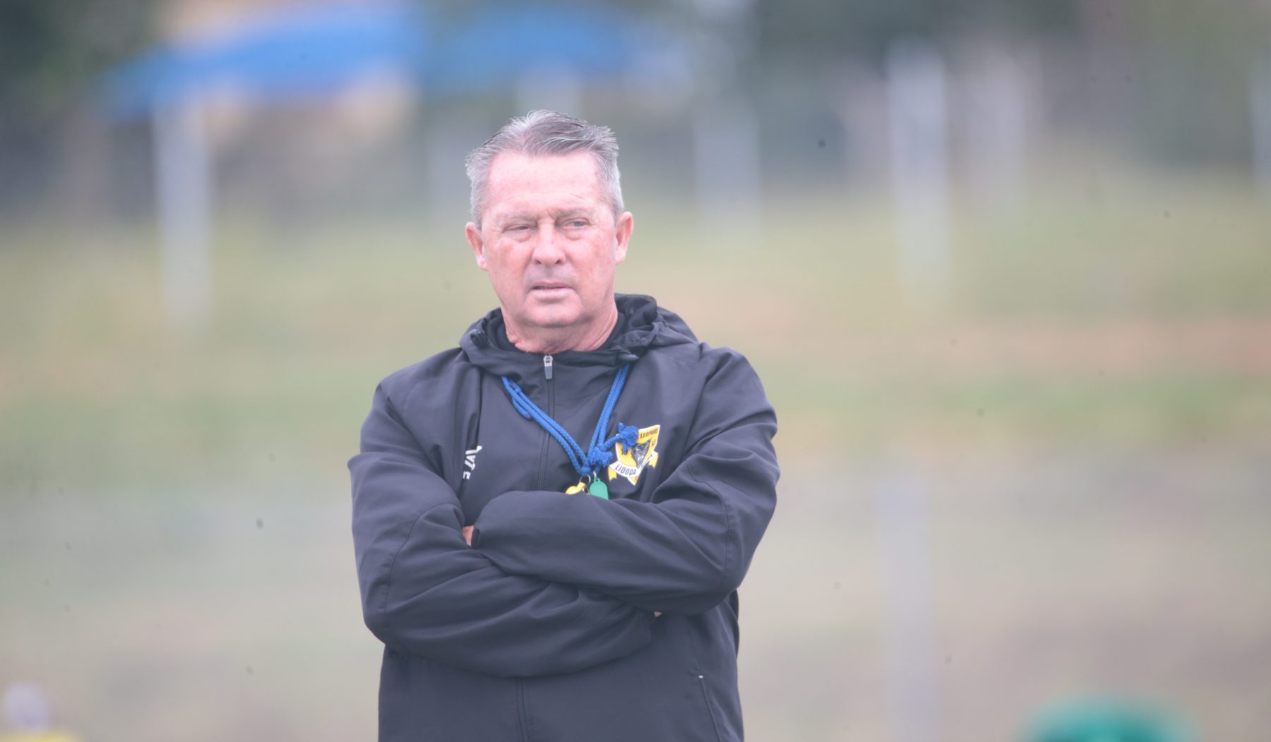 Black Leopards head coach Johnny Ferreira conducting a training session.