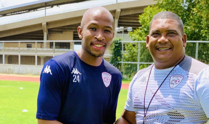 Kamohelo Mokotjo and Brandon Truter at Sekhukhune United's training grounds