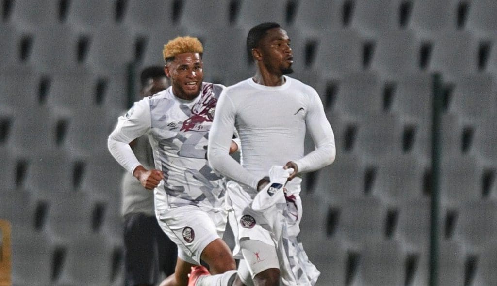 Kagiso Malinga of Swallows celebrating after scoring the only goal of the match against Richards Bay 