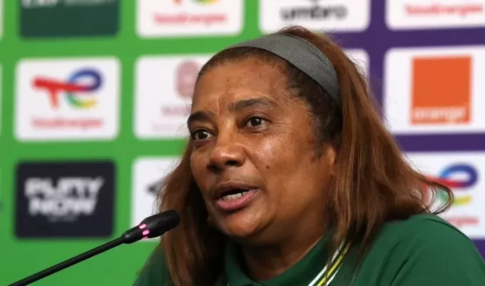 Banyana Banyana head coach, Desiree Ellis addressing the media