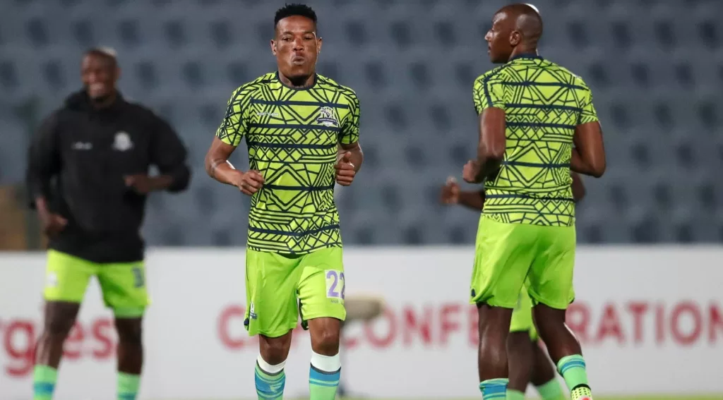 Marumo Gallants players doing warm ups