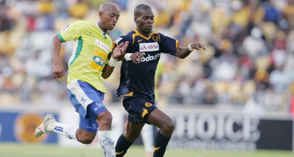 David Kannemeyer and Arthur Zwane during their playing days for Mamelodi Sundowns and Kaizer Chiefs respectively