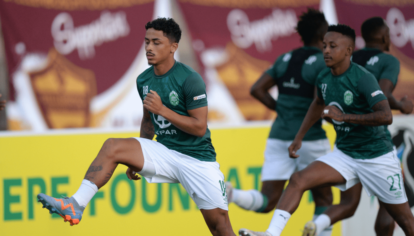 Ethan Brooks warming up for AmaZulu FC