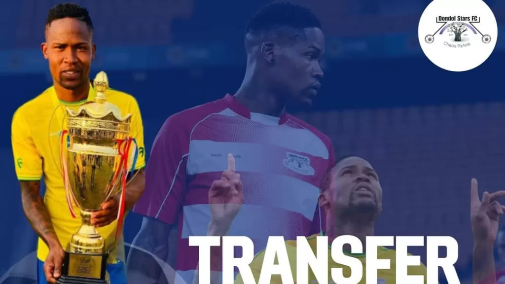 Striker Tebogo Makungo in Dondol Stars colours.