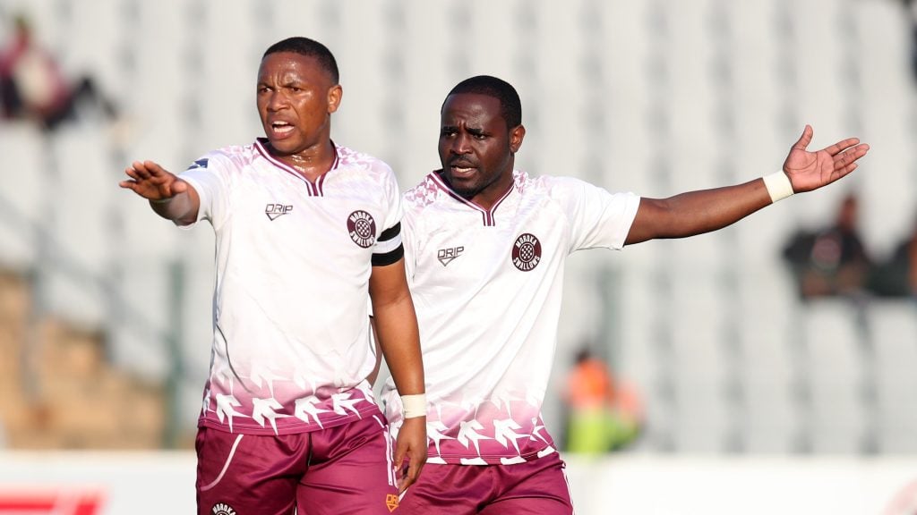 Moroka Swallows duo of Andile Jali and Gabadinho Mhango.