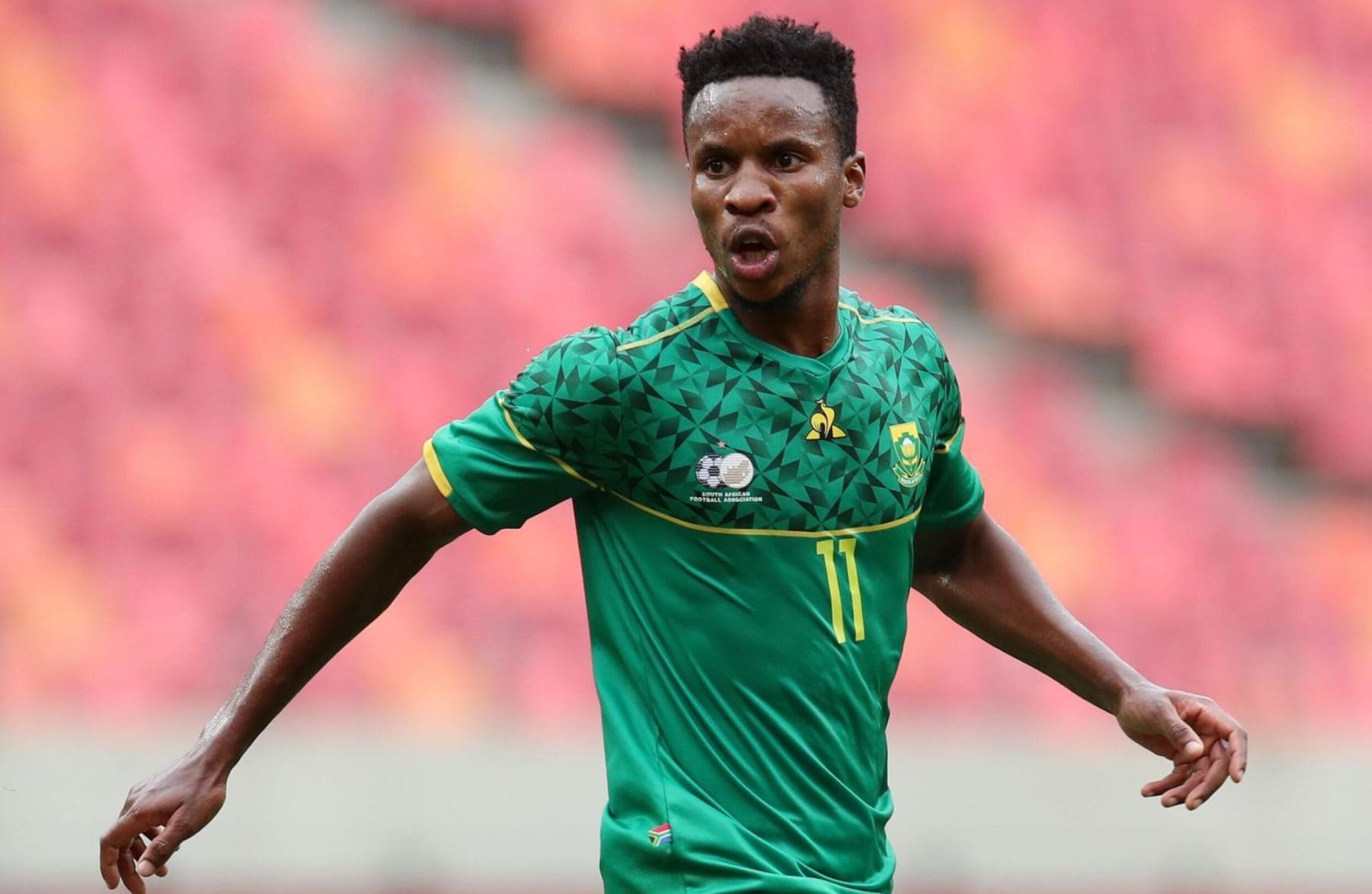 Themba Zwane of Bafana Bafana in action