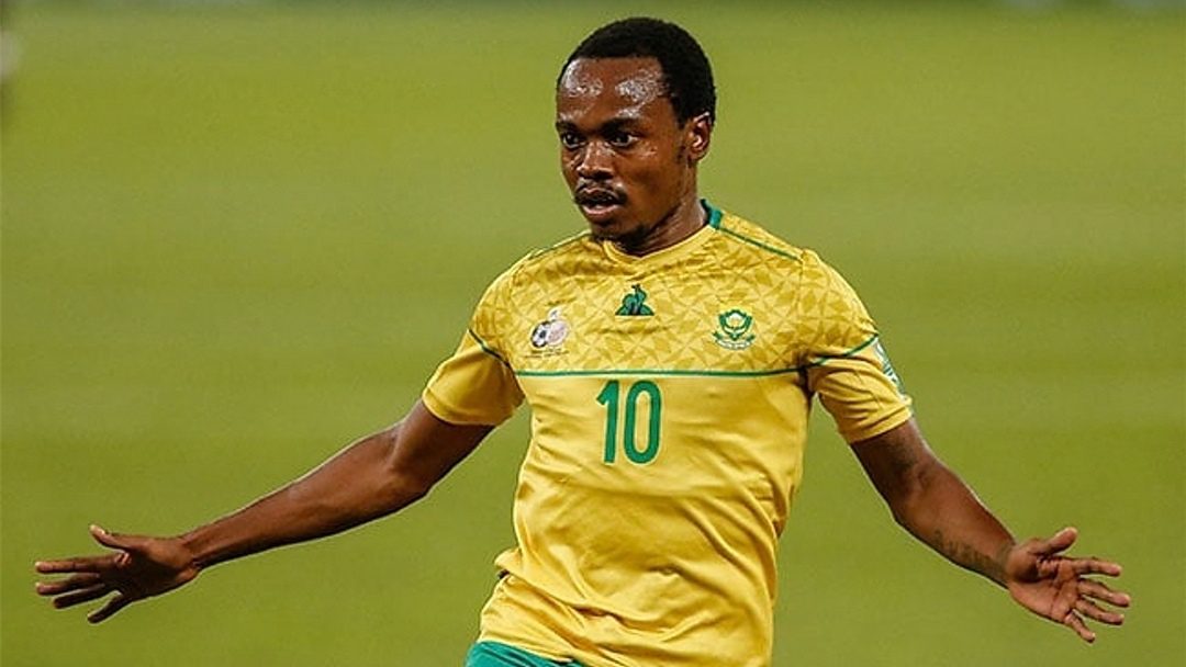 Bafana Bafana star forward Percy Tau in action.