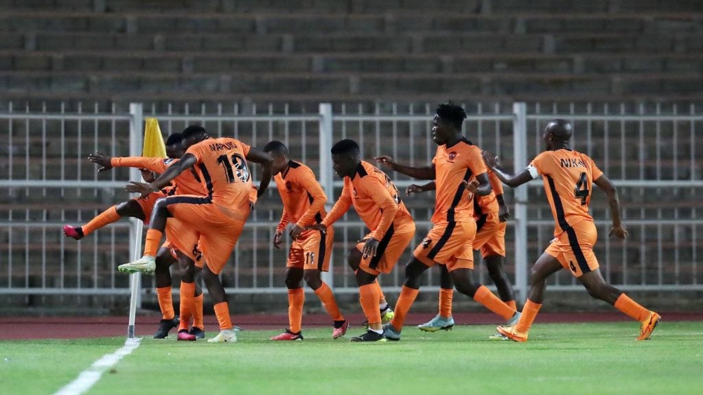 Polokwane City FC players celebrating a goal