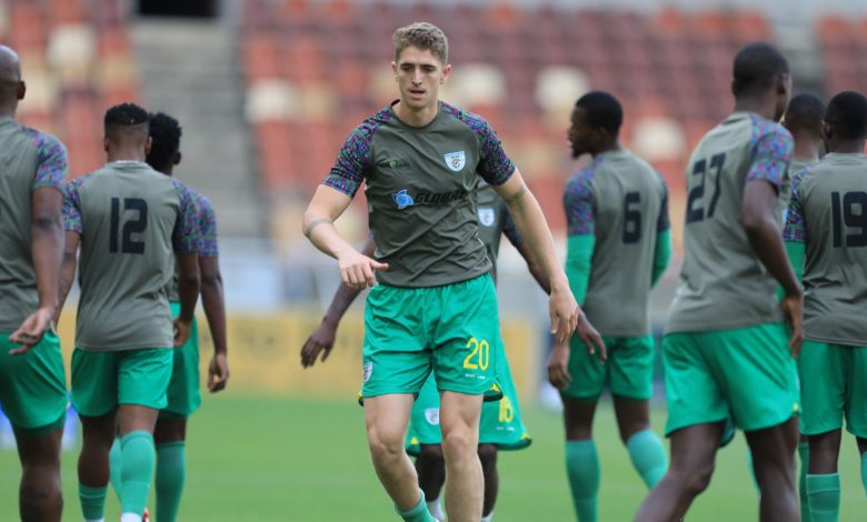 Baroka FC plalyers warming-up before the game