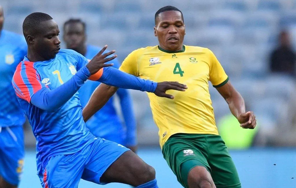 Mlungisi Mbunjana in action against DR Congo