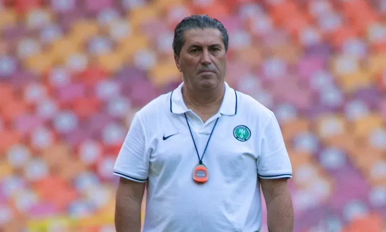 Nigeria coach Jose Peseiro during a training session