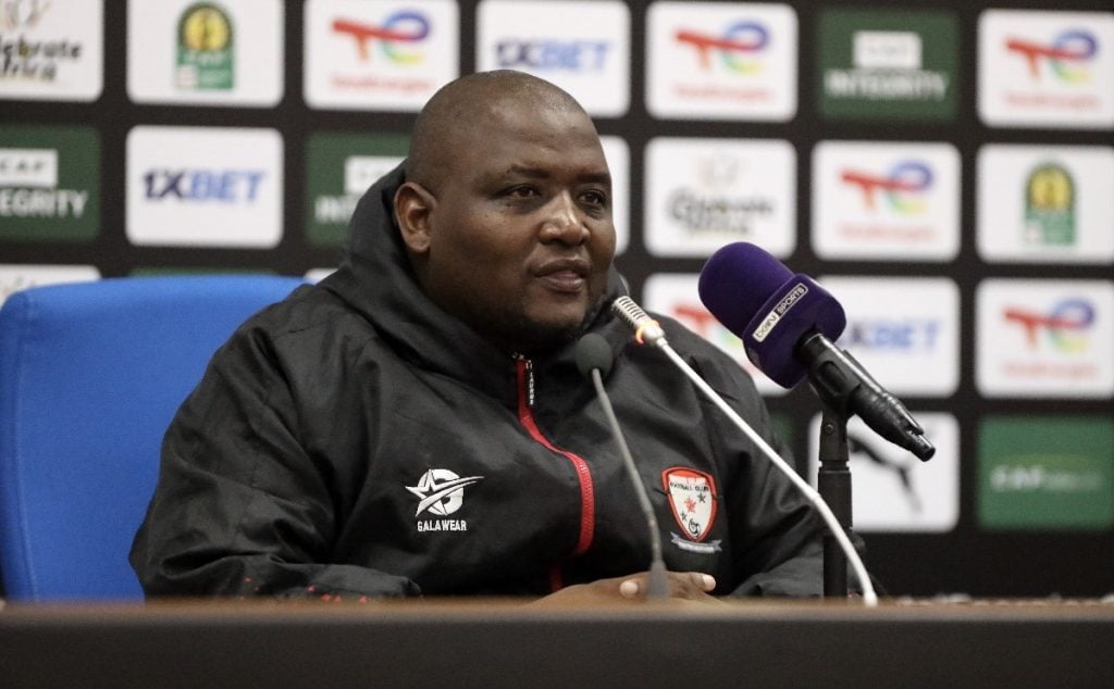 Jwaneng Galaxy coach Morena Ramoreboli attending a press conference