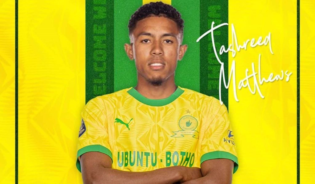 Reigning DStv Premiership champions Mamelodi Sundowns new signing Tashreeq Matthews