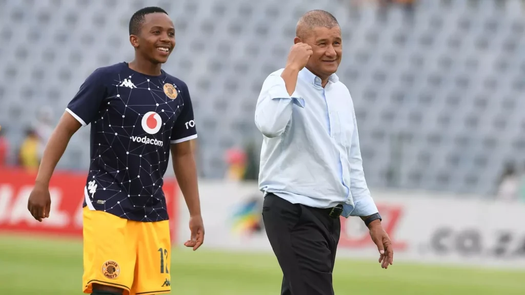 Nkosingiphile Ngcobo and Cavin Johnson of Kaizer Chiefs 