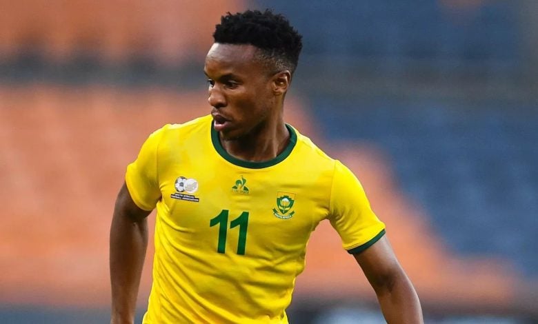 Bafana Bafana winger Themba Zwane in action.