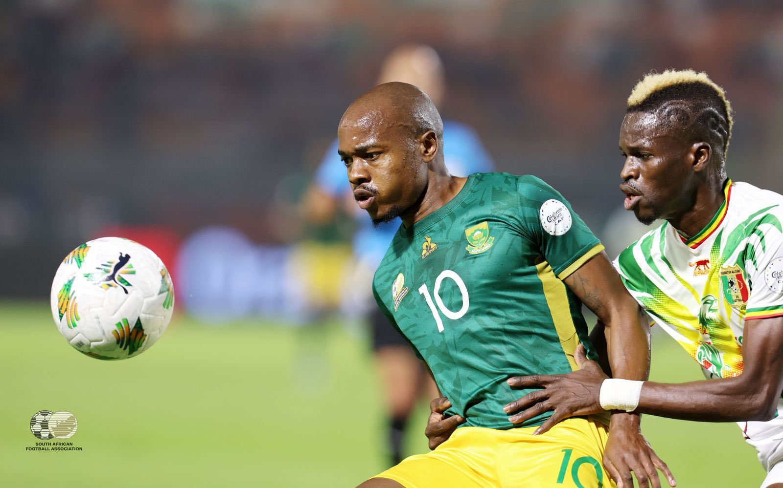 Percy Tau in action against Mali