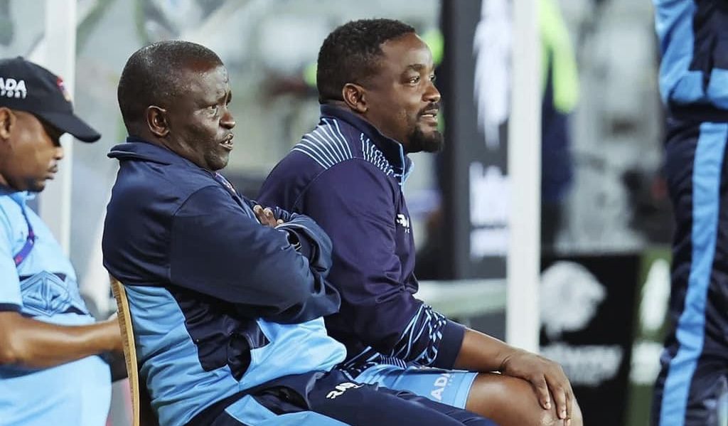 Kwanele Kopo and Thabo September on the bench - Picture by Chippa United