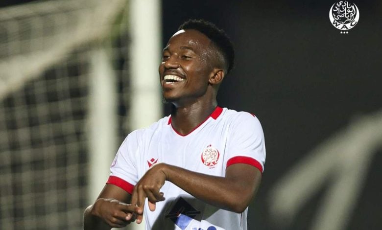 Cassius Mailula celebrates a goal for Wydad AC