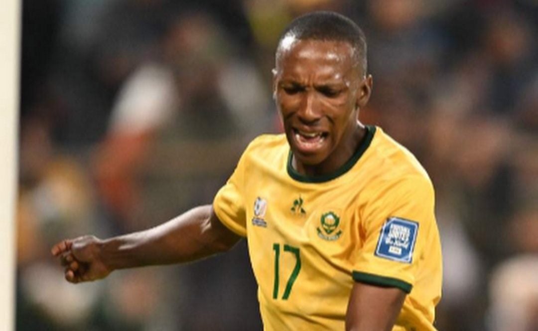 Elias Mokwana during a Bafana bafana match