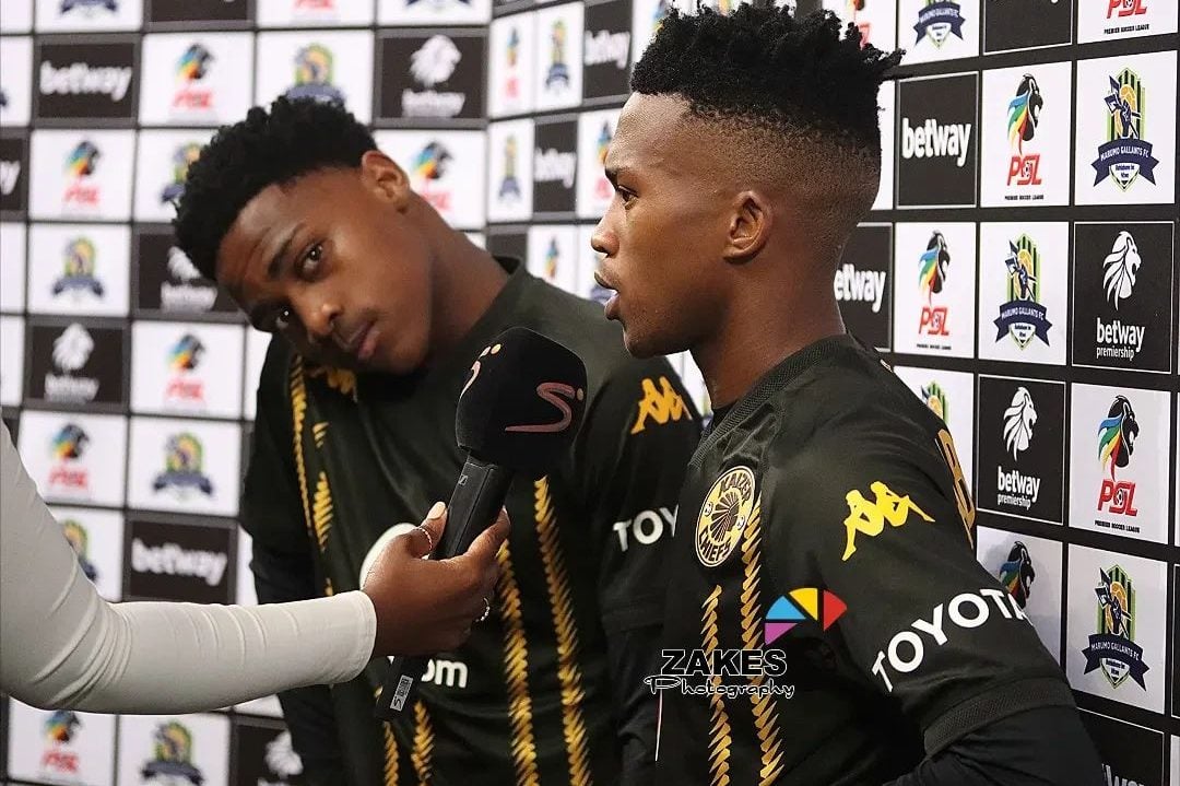 Mduduzi Shabalala and Mfundo Vilakazi of Kaizer Chiefs addressing the media