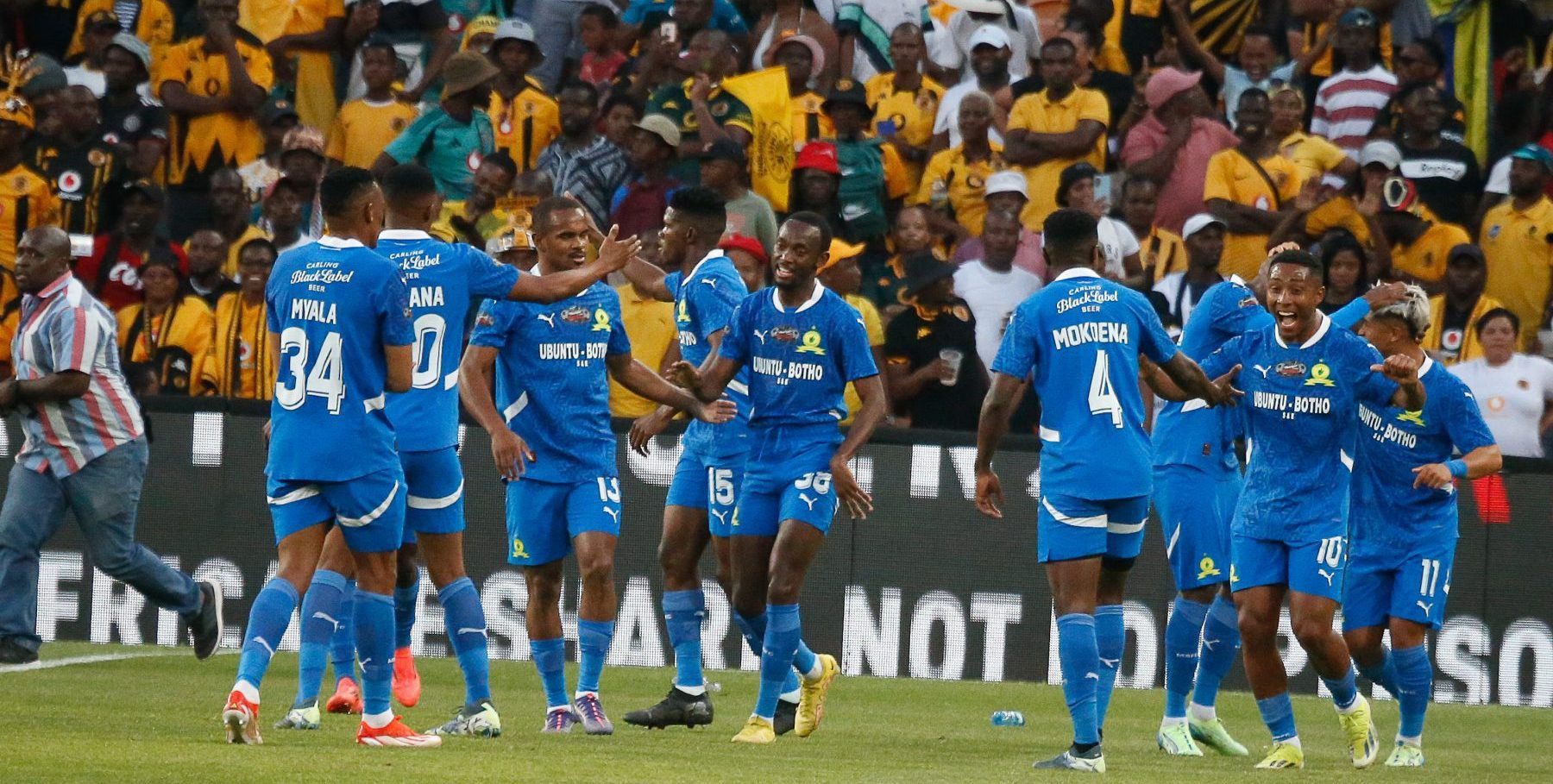 Mamelodi Sundowns players celebrating