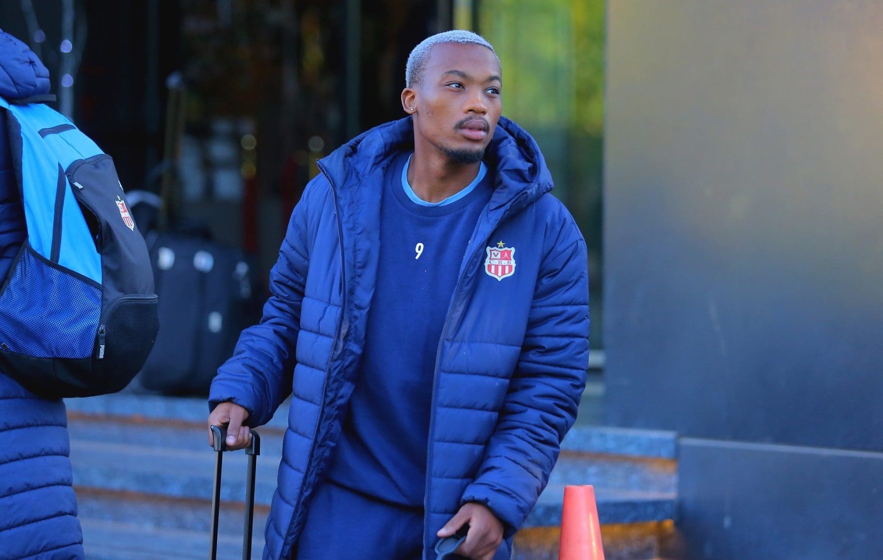 Khanyisa Mayo arriving for CR Belouizdad match