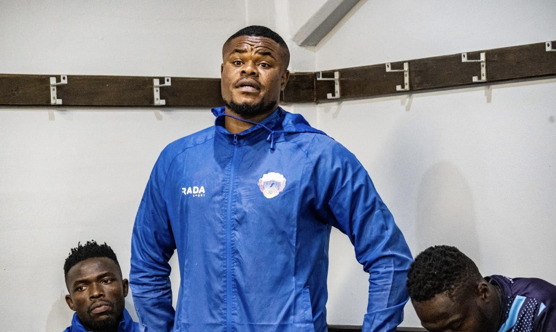 Chippa United goalkeeper Stanley Nwabali during the team talk
