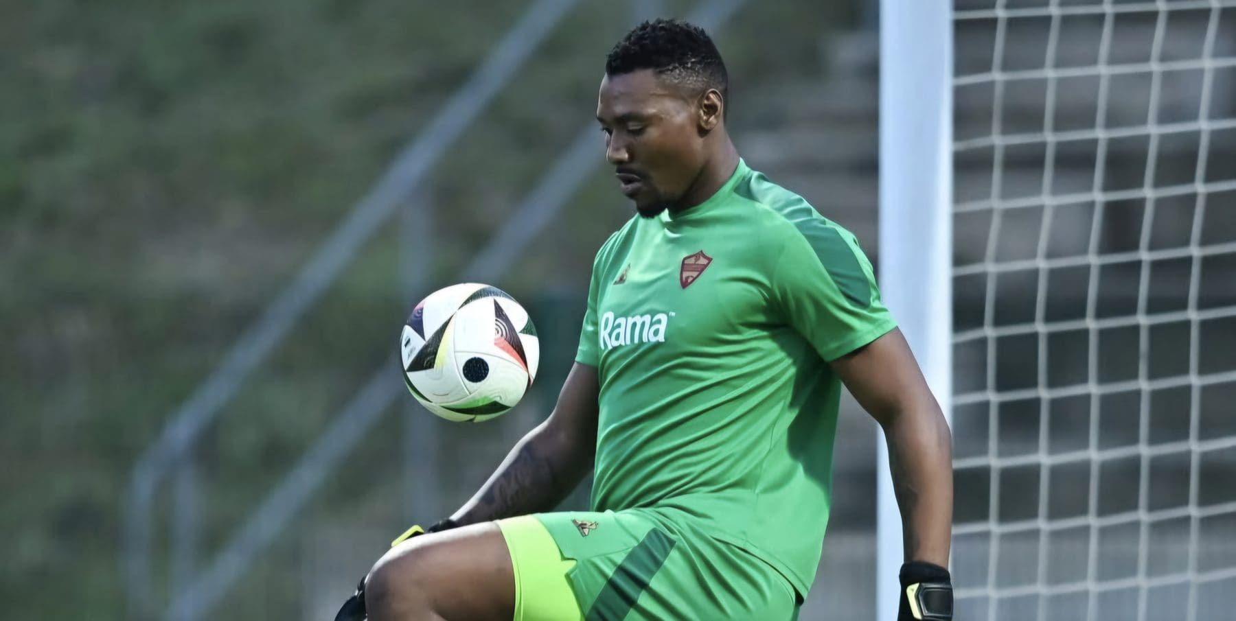 Oscarine Masuluke during a warm up session .