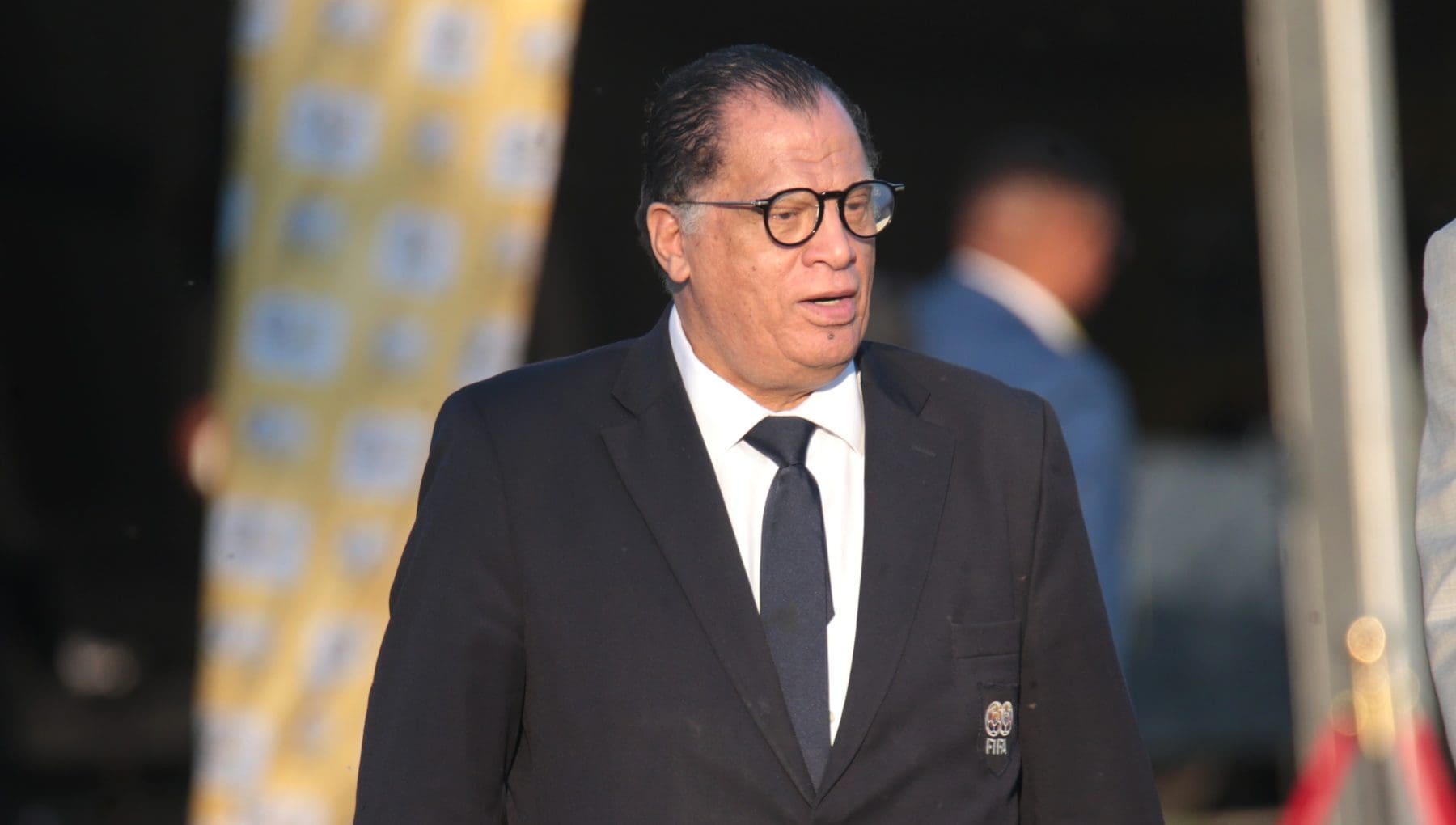 SAFA president Danny Jordaan walking during the playoffs