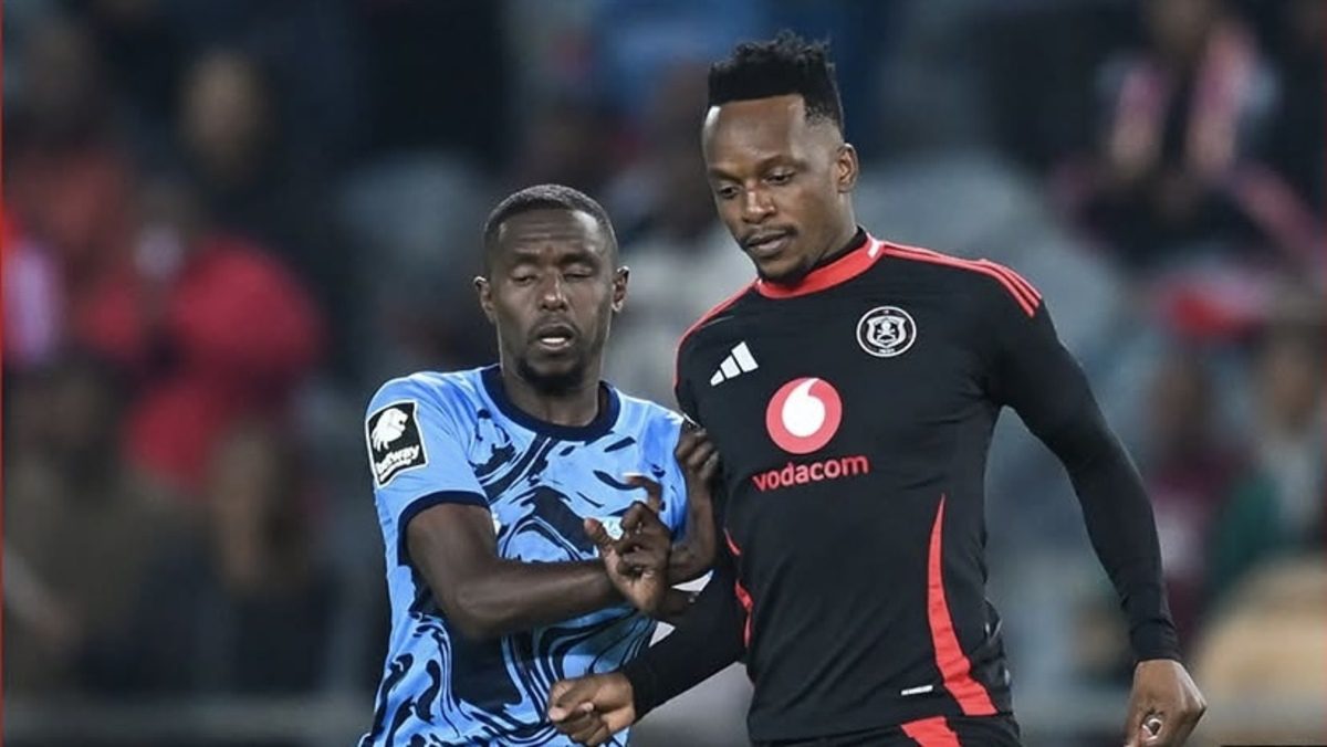 Orlando Pirates star Patrick Maswanganyi on the ball in the match against Magesi FC