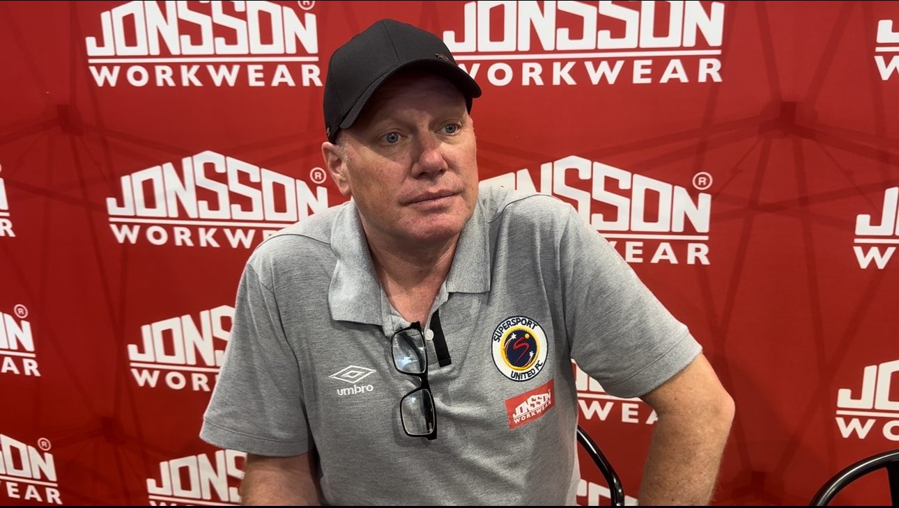 SuperSport United CEO Stan Matthews speaking with media