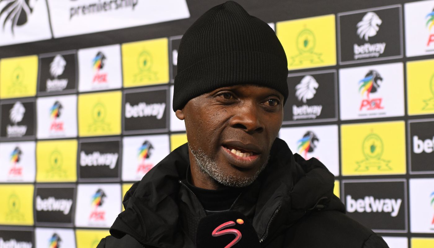 AmaZulu FC head coach Arthur Zwane speaking on SuperSport TV