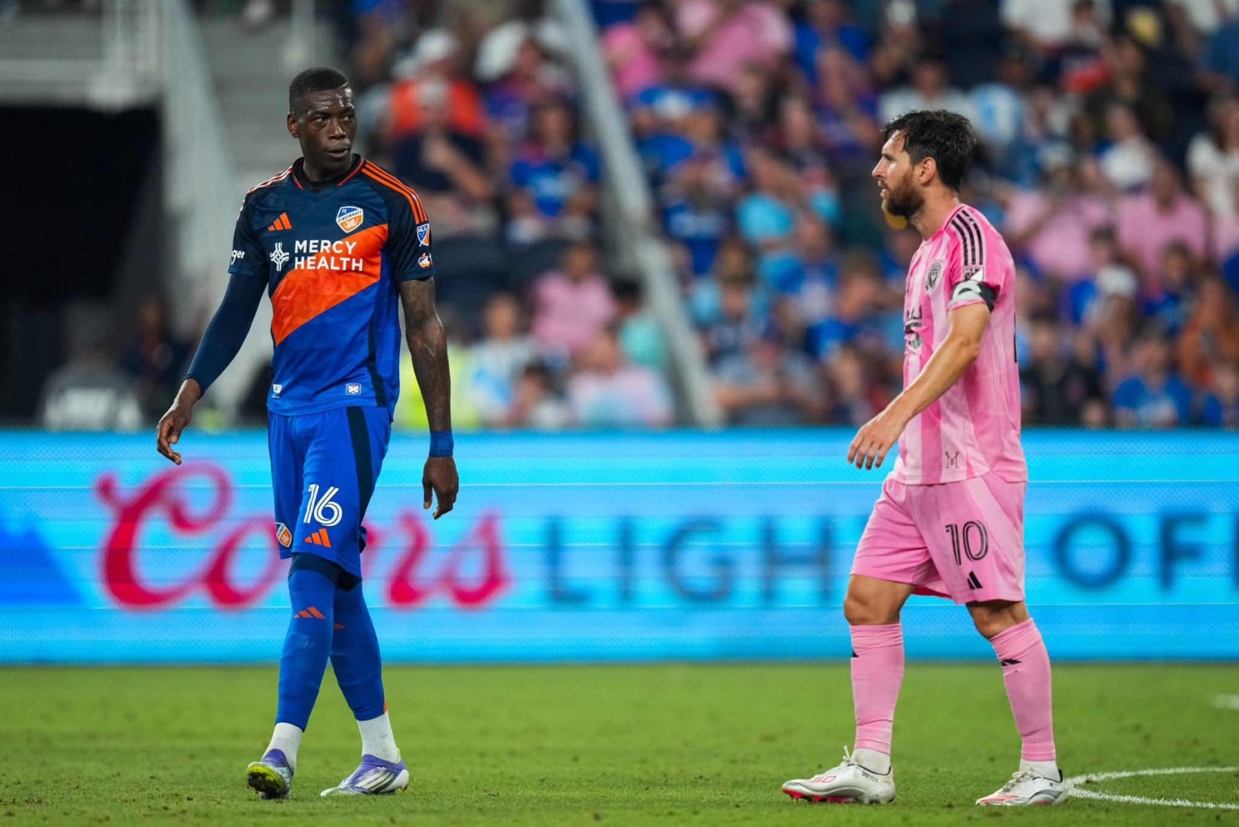 Teenage Hadebe during a match against Lionel Messi's team Inter Miami