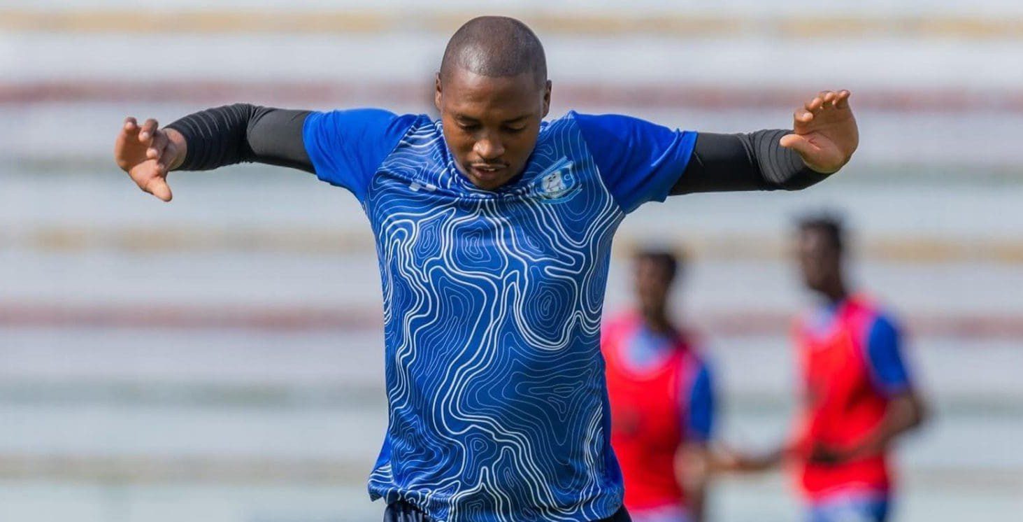 Thabang Sibanyoni during Magesi FC's warm-up session