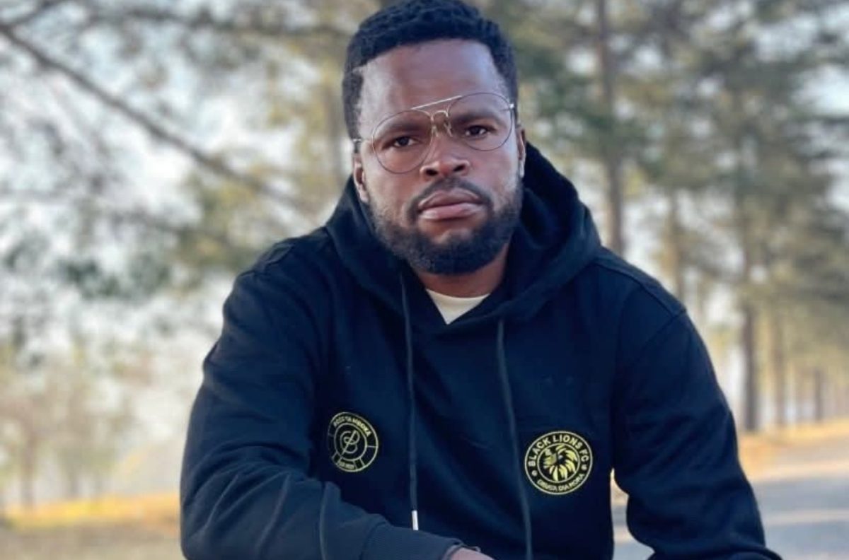 Willard Katsande wearing his clothing brand