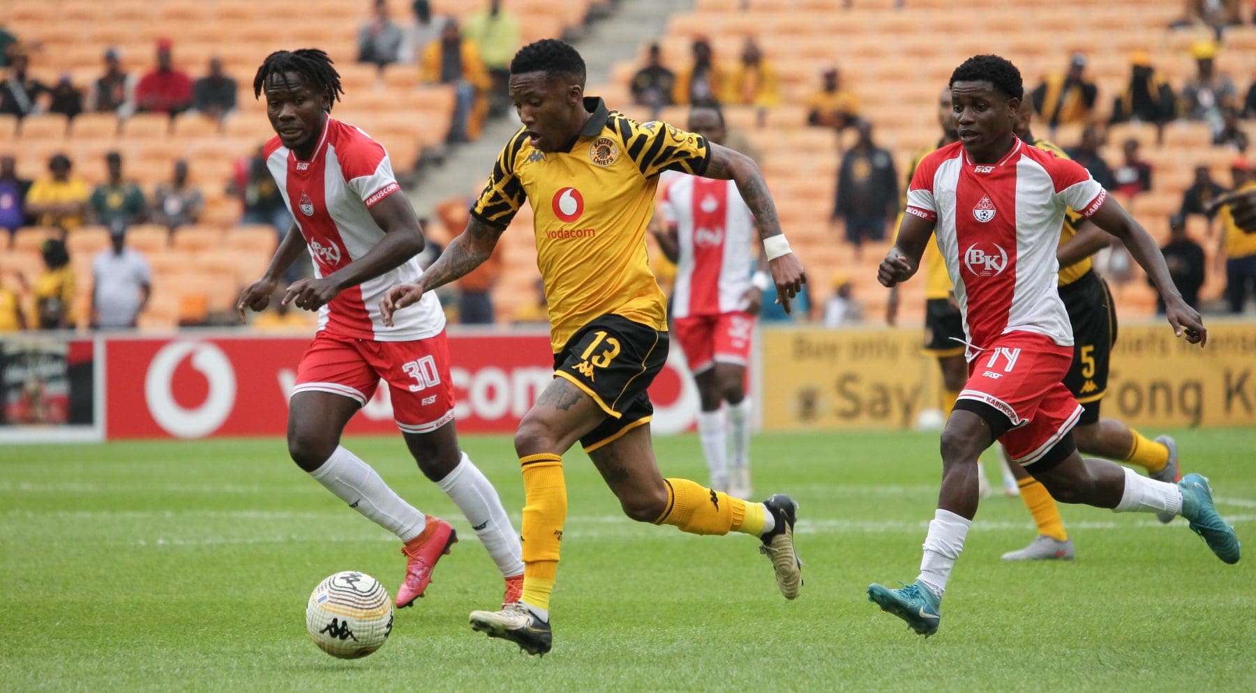 Kaizer Chiefs in action against Kabuscorp at FNB Stadium