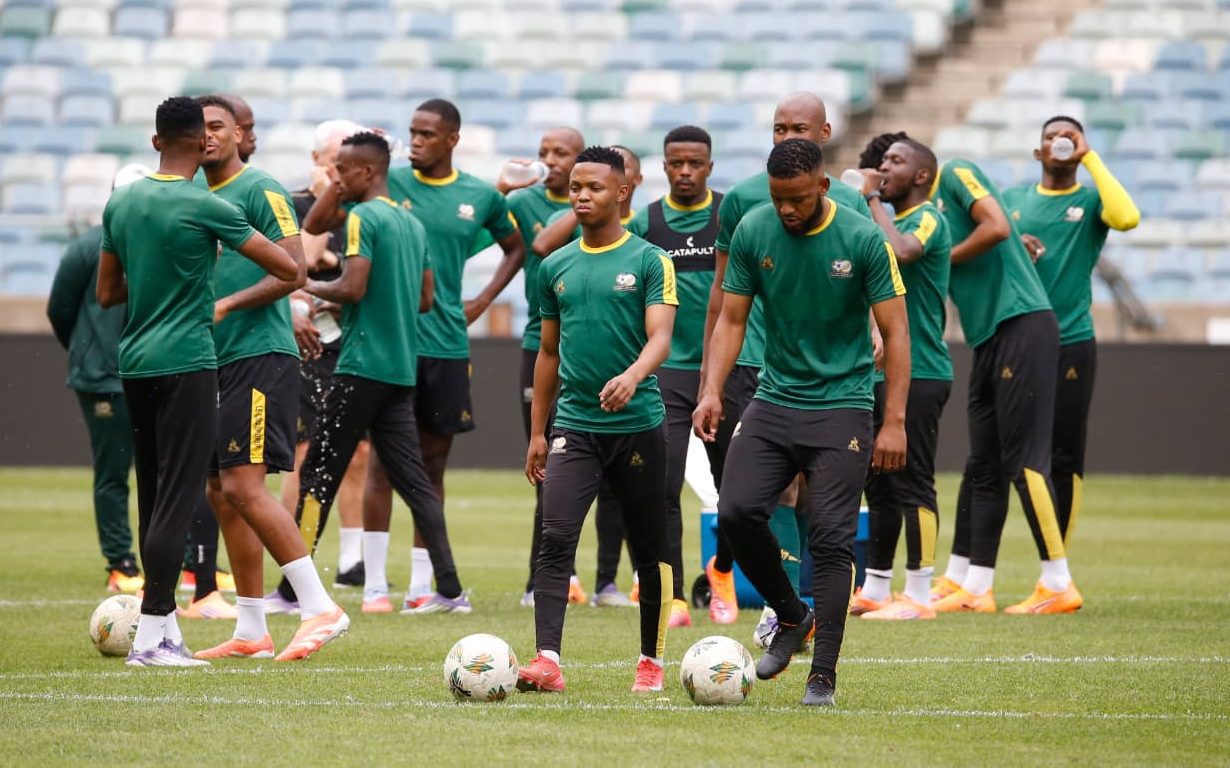 Bafana Bafana players at training