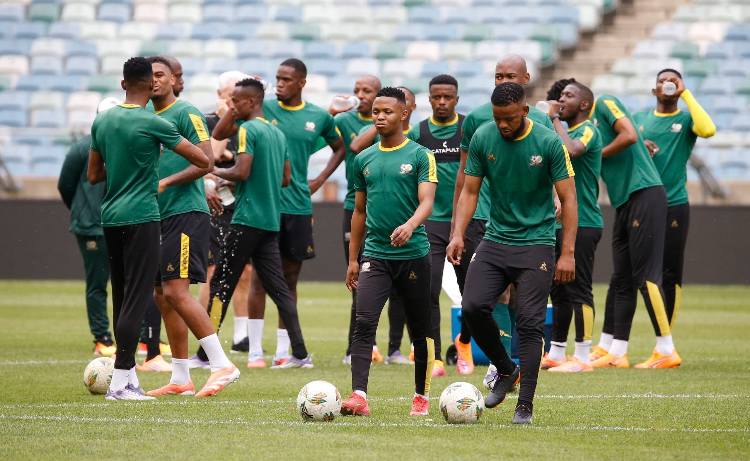 Bafana Bafana players during a training session