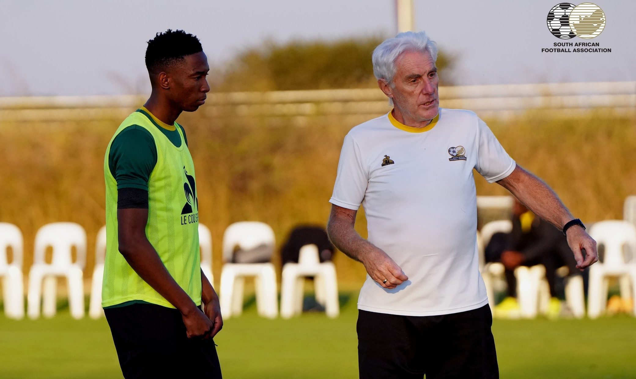 Bafana Bafana coach Hugo Broos at training