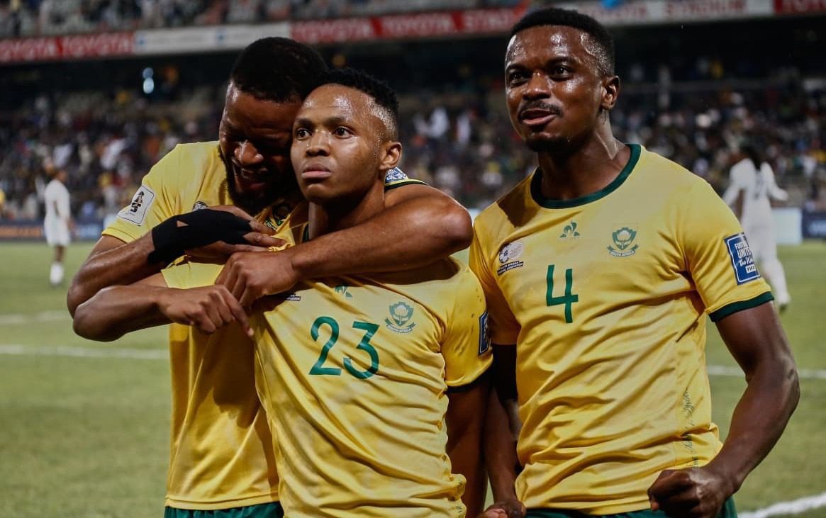 Bafana Bafana in celebratory mood