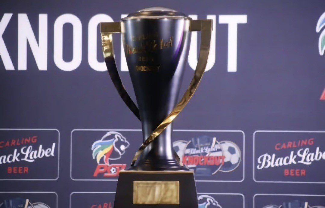 The Carling knockout Trophy displayed before the official launch in Johannesburg