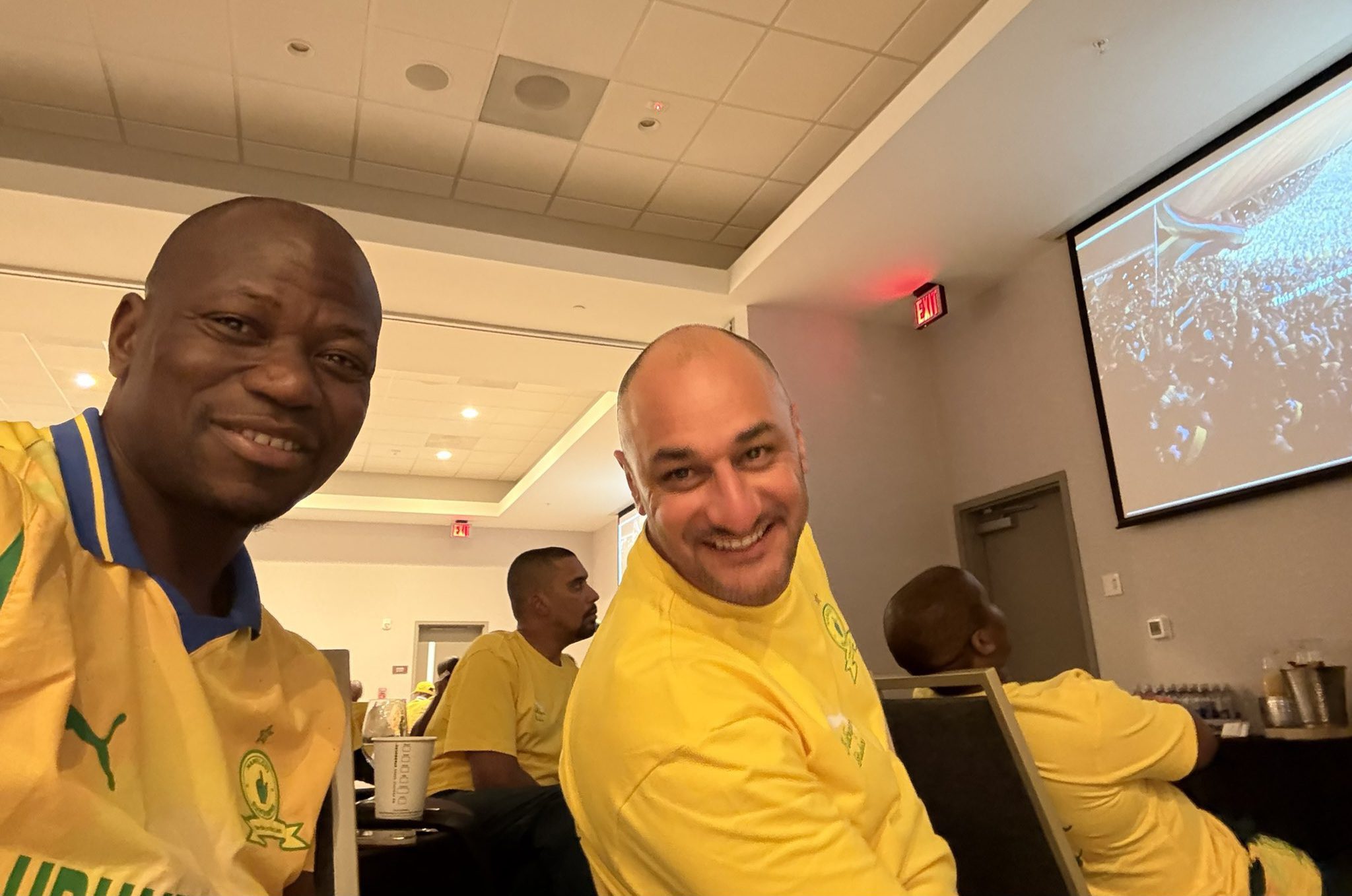 Hlompho Kekana and Goolam Valodia at the FIFA Club World Cup