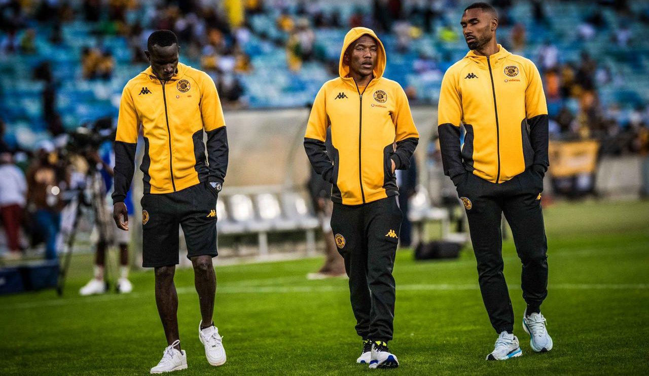 Kaizer Chiefs players doing pitch inspection