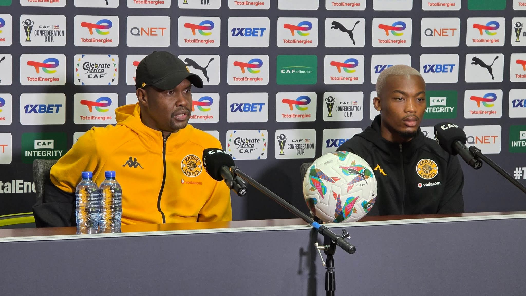 Cedric Kaze and Khanyisa Mayo during a media briefing in Polokwane