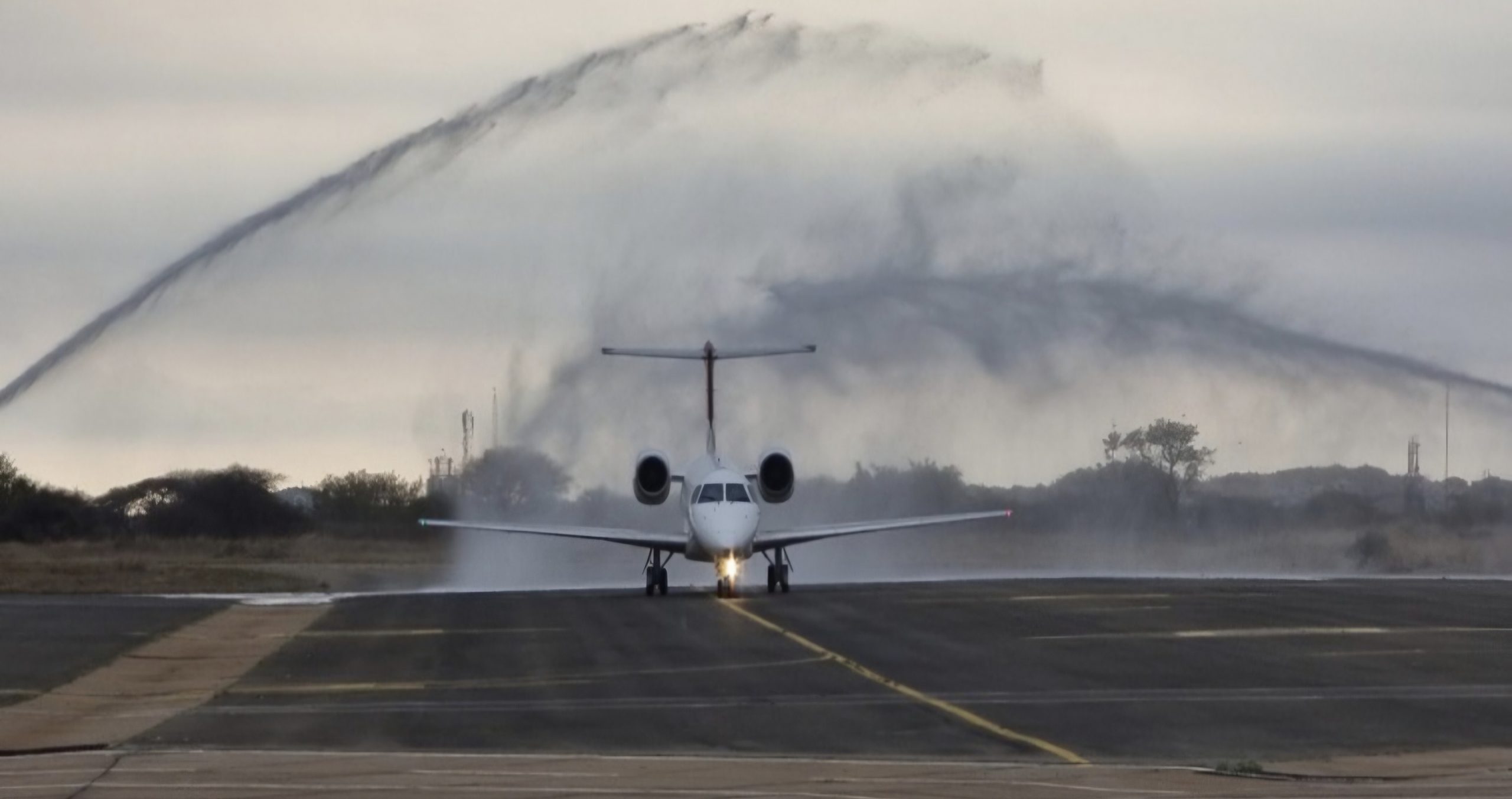A plane landing at the Polokwane International Airport in Limpopo
