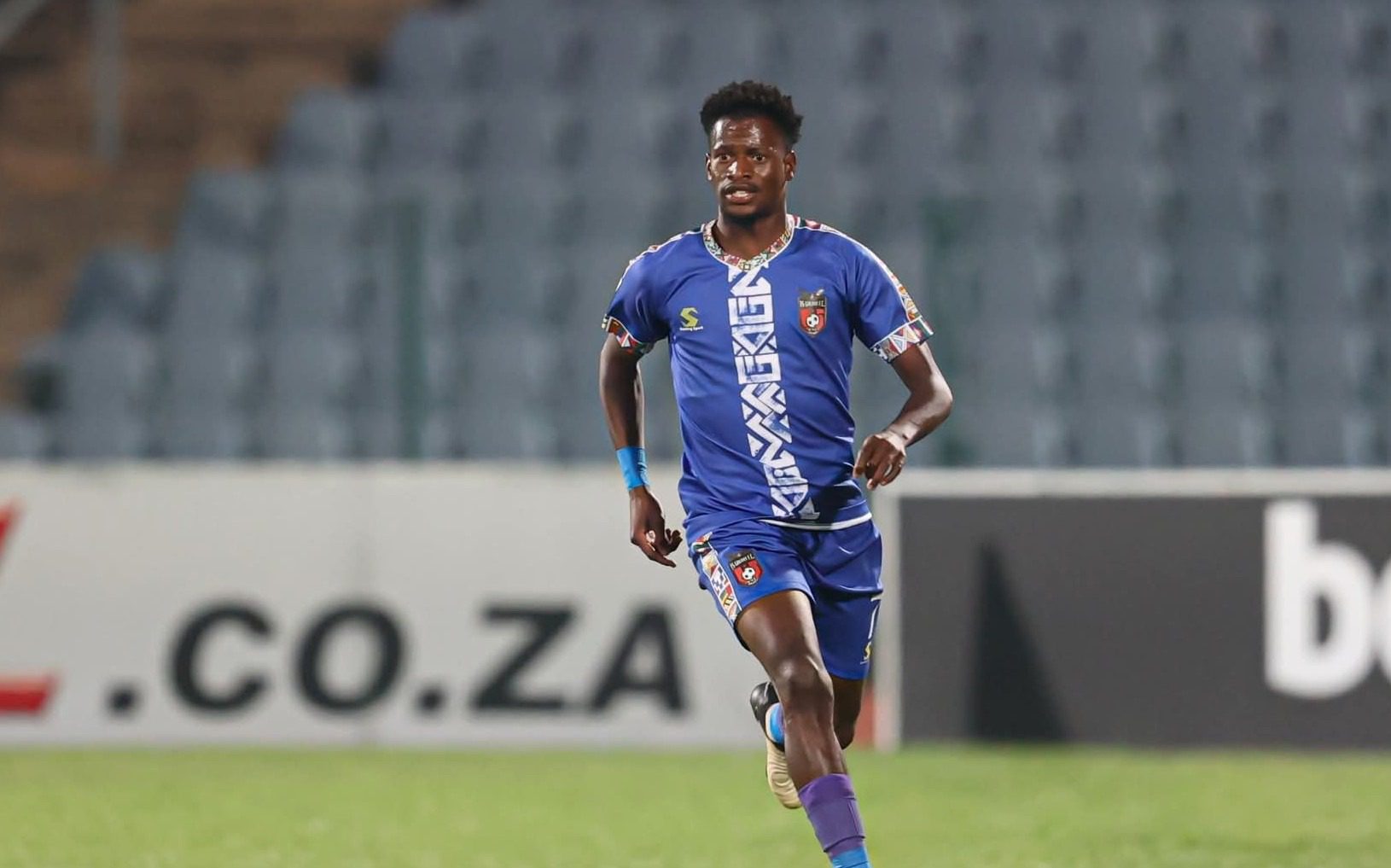 Qobolwakhe Sibande in action for the Betway Premiership side TS Galaxy