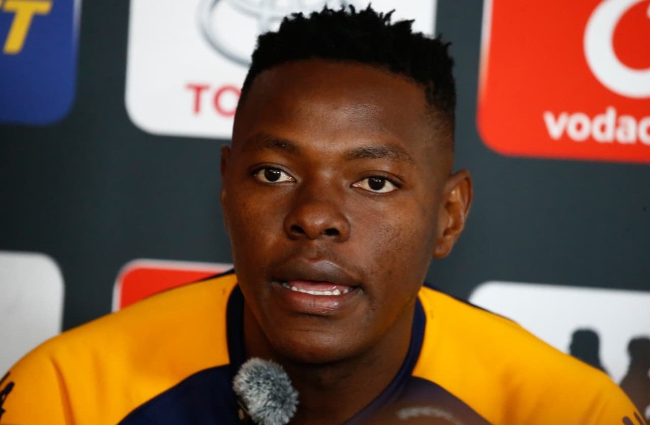 Zitha Kwinika addressing members of the media